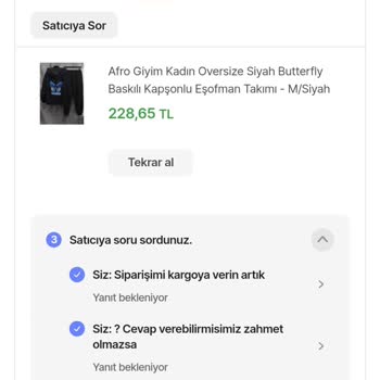 Hepsiburada Afrogiyim Satıcısı Ürünümü Göndermiyor Ve