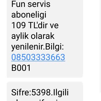 Freshio Fun Telefonuma Yanlışlıkla Gelen Kod Nedeniyle Faturama Yansıtılan 280 TL'nin İadesini Talep Ediyorum