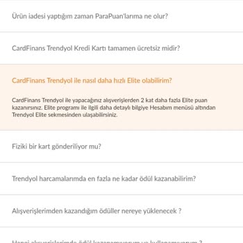 Trendyol CardFinans Kredi Kartı Elite Puanın Eksik Tanımlanması