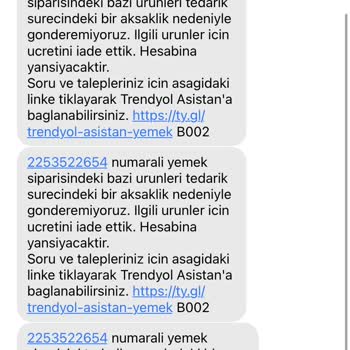 Trendyol Yemek Fiyat Hatasından Dolayı Sipariş İptali