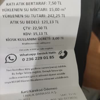 Manisa Büyükşehir Belediyesi Manisa İçme Suyu Fahiş Fiyatlama