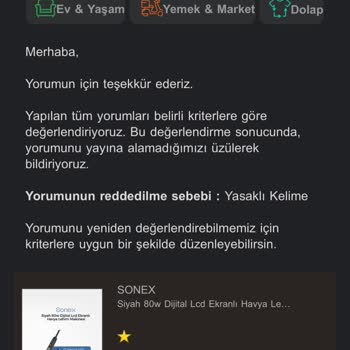 Trendyol Sitesinden Aldığım Ürün İle İlgili Şikayetim
