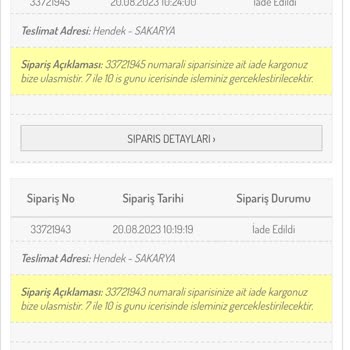 Sefamerve İade Ürününün Para İadesi
