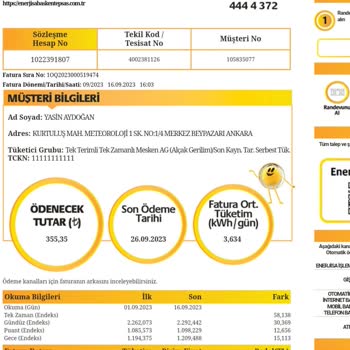 Enerjisa Başkent Elektrik Perakende Per. Abn. K/B Bedelinin Kesilmesi