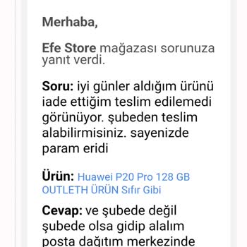 Epttavm Den Alınan Ürün Satıcının Bulunamama Sebebi İle Şubede