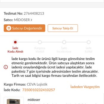 CEVA Logistics İade Talebim Karşılanmıyor