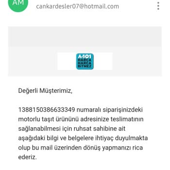 A101 Paramı Vermiyor Defalarca Aradım