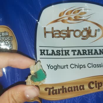 A101 Antalya Manavgat Haşiroğlu Tarhana Cipsi İçinden Plastik Parça Çıktı