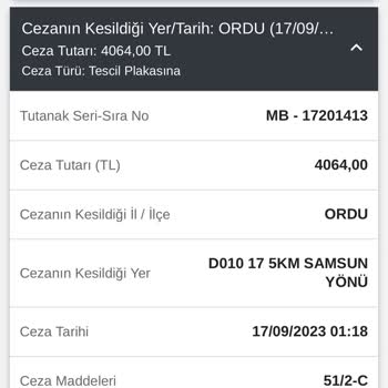 Emniyet Genel Müdürlüğü Araç Plakasına Yazılan Asılsız Ceza