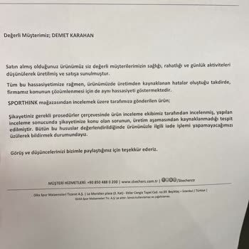 Skechers Firmasının Hatalı Ürününü Kabul Etmemesi