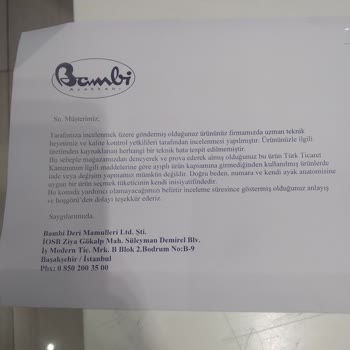 Bambi Ayakkabı Ürün Değişimi Talebi