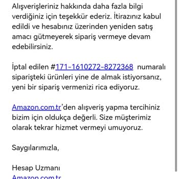 Amazon Siparişim İptal Ediliyor