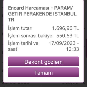 Getir Siparişim Onaylanmadığı Halde 1696 TL Mi Aldılar.