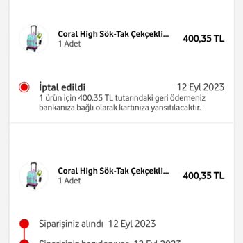 Atlas Kırtasiye Vodafone Yanımda Gönderilmeyen Ürün
