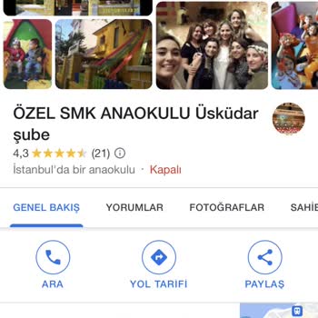 Smk Okulları Özel Eser Anaokulu Üsküdar Doğancılar