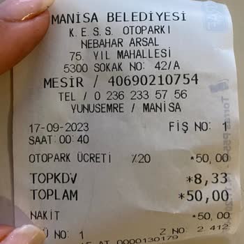 Yediemin Otopark Manisa Sanayi Otoparkına Haksiz Çekilen Aracım İçin Ücret İadesi