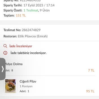Etlik Pilavcısı Teslim Edilmeyen Sipariş