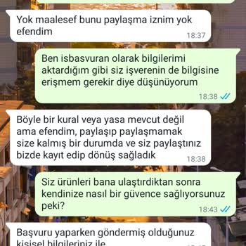 Evde Paketleme Türkiye Özel Bilgilerimi 3. Kişilerle Paylaşılması