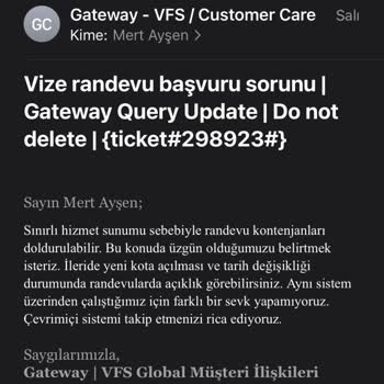 VFS Global VFS Randevu Yok