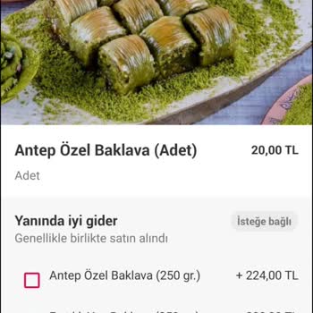 Yemeksepeti'nde Tane Hesabı Alınan Baklava İkiye Bölünüp Satılıyor