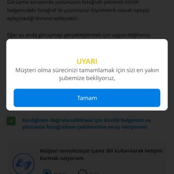 Denizbank Mobil Uygulamadan Müşteri Olamıyorum
