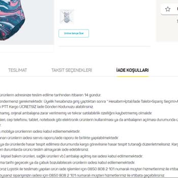 A101 İnternet Alışverişi Adidas Mayo İade Alınmaması