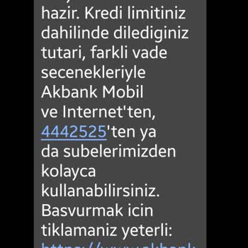 Akbank Bilgim Dahilinde Olmayan Kredi
