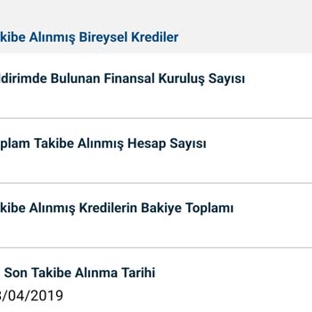 Findeks Takibe Alınmış Kredi Görünmesi