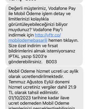 Vodafone 2 Ay Fazladan Ücret Kesildi