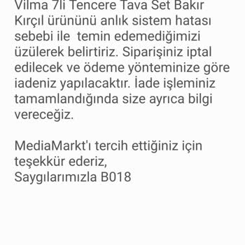 Media Markt'tan Haksız Gerekçeyle Sipariş İptali!