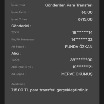 PayFix Param Başka Bir Hesaba Gitmiş Gözüküyor, Geri İstiyorum.