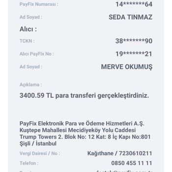 PayFix Göndericiden Gelen Para Anında Başka Hesaba Aktarıldı