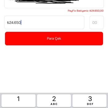 Payfix Hesabımda Paramı Çekemiyorum