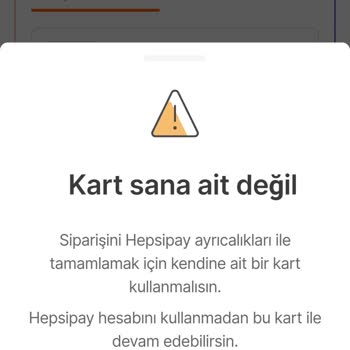 Hepsipay Kart Sana Ait Değil Hatası