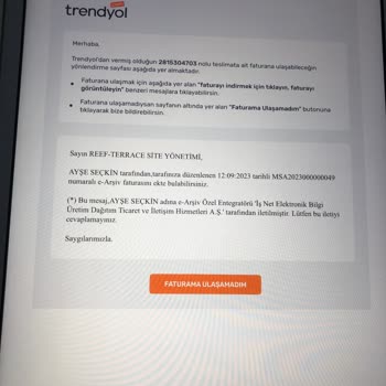 Fatura Görüntüm Trendyol Tarafından Gönderilmiyor