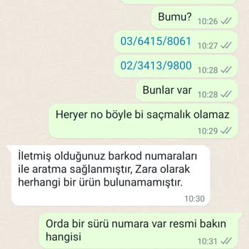 Zara WhatsApp No Yardımcı Olmadı
