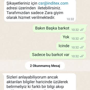 Zara WhatsApp No Yardımcı Olmadı