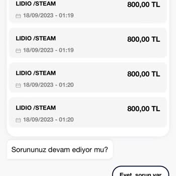 Lidio Ödeme Hizmetleri Paramın İadesini İstiyorum