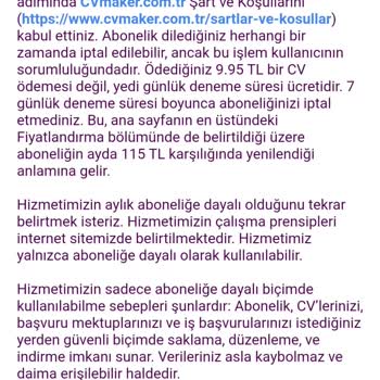 Cvmaker.com.tr Abonelik Saçmalığın