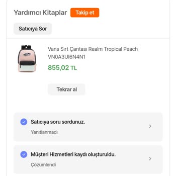 Hepsiburada Okul Çantası Siparişimde Sorun Yaşıyorum