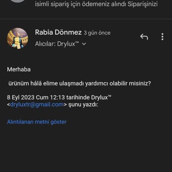 Drylux.co Paspas Ürünüm Gelmedi Ve İletişim Yok