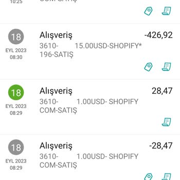 Shopify.com Banka Kartımdan Para Çekti