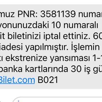 Bilet.com Bilet İptalimin Parası İade Edilmedi