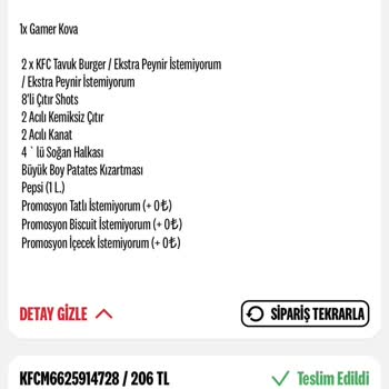 KFC Ücret İadesi Yapmıyor