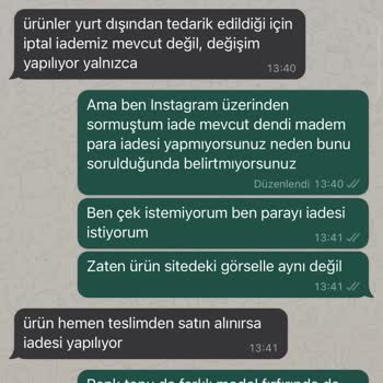 Deep Atelier Kanuna Aykırı Davranarak İade Almıyor