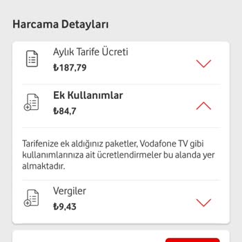 Vodafone Faturaya Bilgim Dışında Ek Ücret
