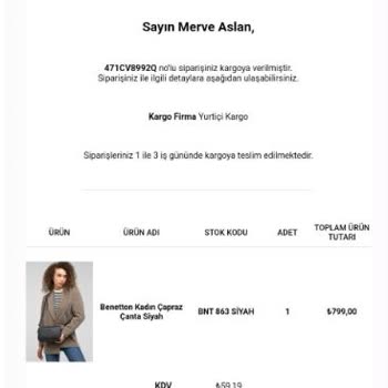 Vivens Moda Benetton Çanta Garanti Sorunu