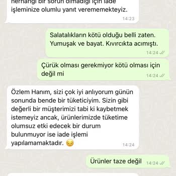 A101 Gelen Sebzelerin Bayat Olması