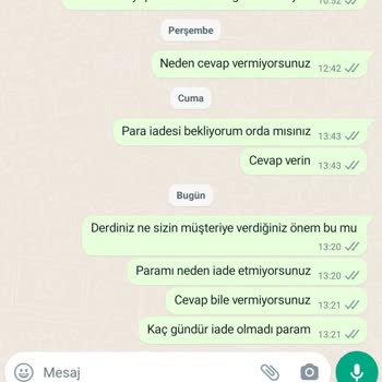 Arya Gross Para İadesi Yapmıyor
