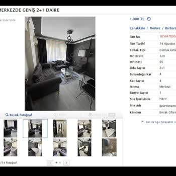 Sahibinden 'de Konaklama Firmalarının İnsanı Aldatması